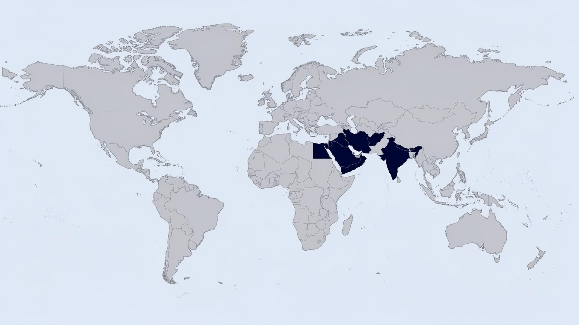 World Map showing Decol Services coverage